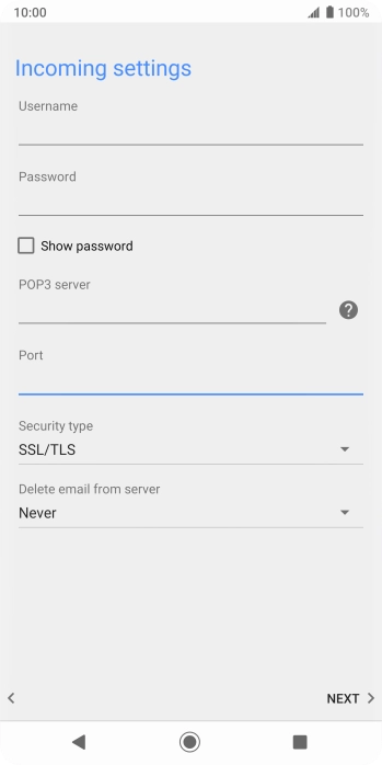 Press the drop down list below 'Security type'. Press the drop down list below 'Security type'.