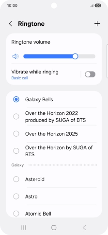 Press the different ring tones to hear them.