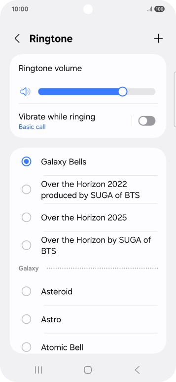 Press the different ring tones to hear them.