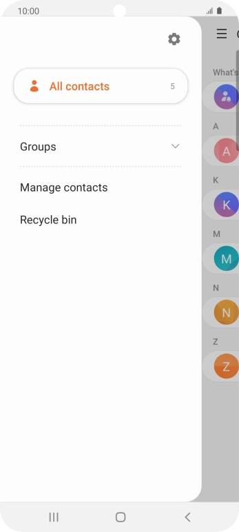 Press Manage contacts.