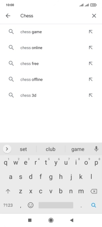 Key in the name or subject of the required app and press the search icon.