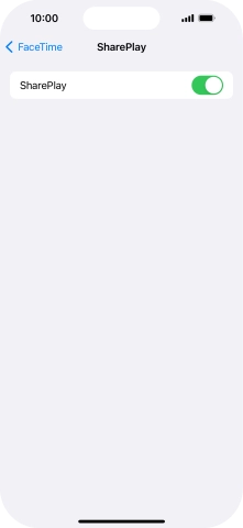 Press the indicator next to 'SharePlay' to turn the function on or off.