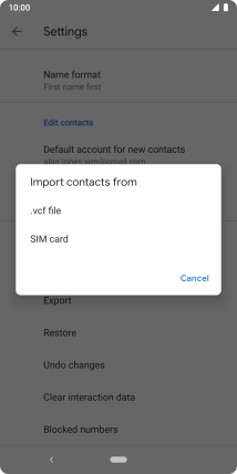 Press SIM card.