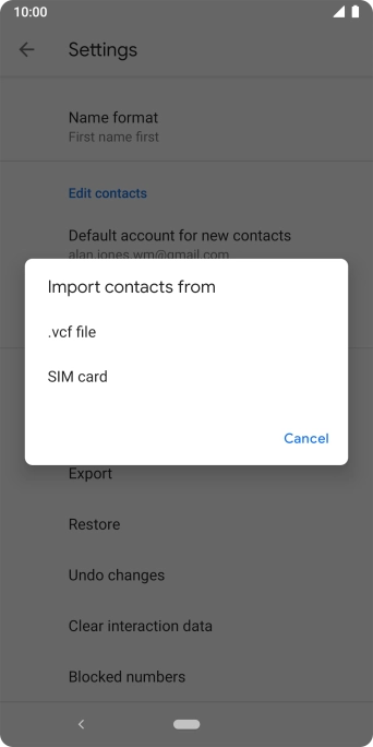 Press SIM card.