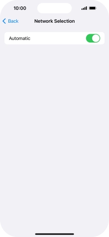 Press the indicator next to 'Automatic' to turn automatic network selection on or off.