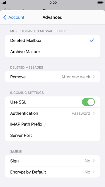 Press the indicator next to 'Use SSL' to turn off the function. Press the indicator next to 'Use SSL' to turn off the function.
