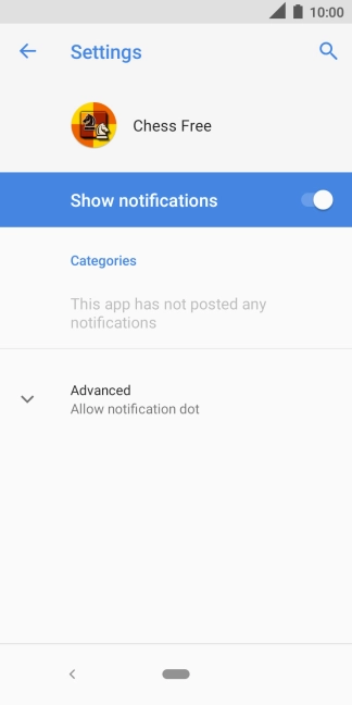 Press the indicator next to 'Show notifications' to turn the function on or off. Press the indicator next to 'Show notifications' to turn the function on or off.