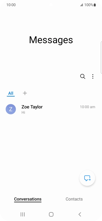 Press the new message icon. Press the new message icon.