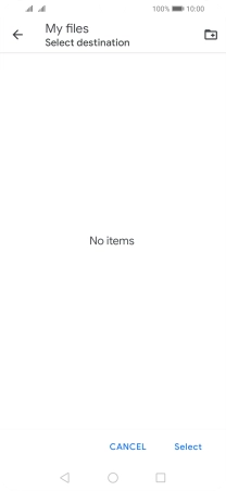 To create a new folder, press the new folder icon and follow the instructions on the screen to create a new folder.