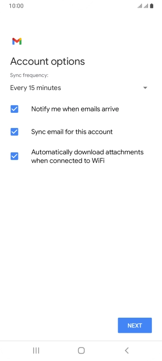 Press the drop down list below 'Sync frequency:'. Press the drop down list below 'Sync frequency:'.