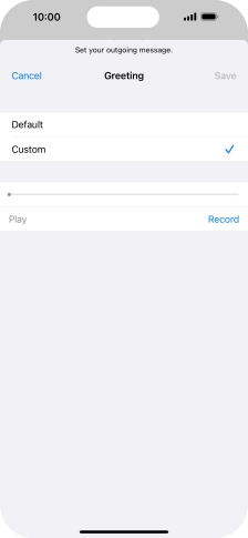 Press Record to start recording a personal greeting.