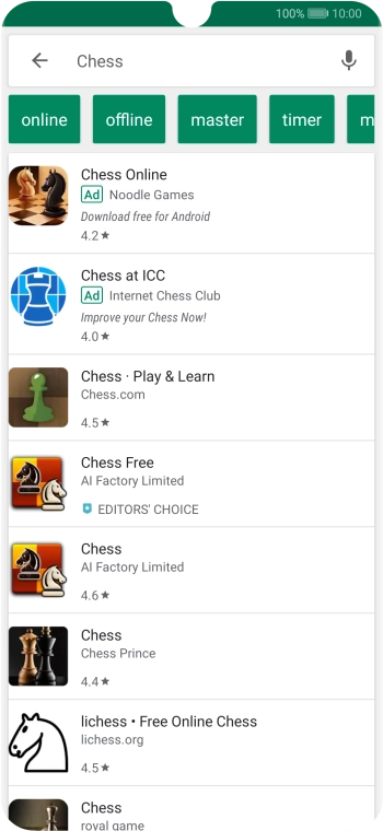 Press the required app.