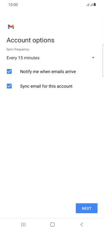 If this screen is displayed, you email account has been recognised and set up automatically. Follow the instructions on the screen to key in more information and finish setting up your phone. If this screen is displayed, you email account has been recognised and set up automatically. Follow the instructions on the screen to key in more information and finish setting up your phone.