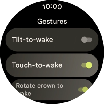 Press the indicator next to 'Tilt-to-wake' to turn the function on or off.
