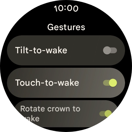 Press the indicator next to 'Tilt-to-wake' to turn the function on or off.