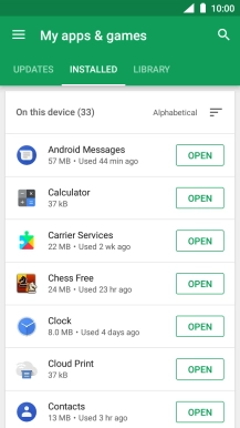 Press the required app.