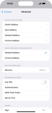 Press the indicator next to 'Use SSL' to turn on the function.