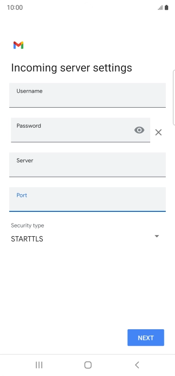Press the drop down list below 'Security type'. Press the drop down list below 'Security type'.