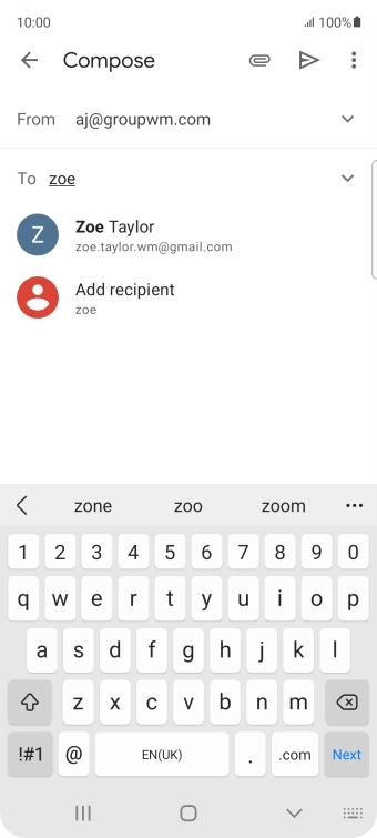 Press the required contact. Press the required contact.