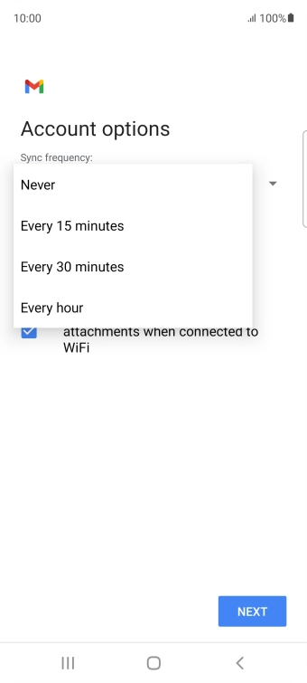 Press the required setting. Press the required setting.