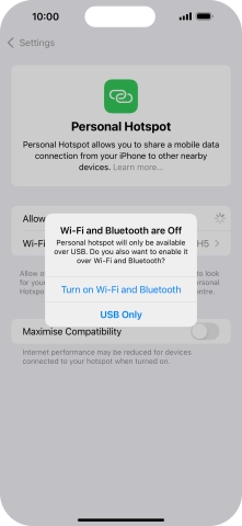 If WiFi is turned off, press Turn on Wi-Fi and Bluetooth.