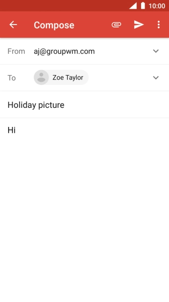 Press the attachment icon. Press the attachment icon.