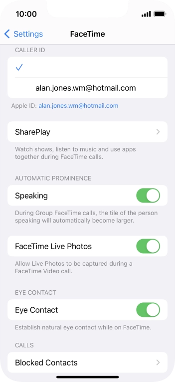 Press the required setting below 'CALLER ID'. Press the required setting below 'CALLER ID'.