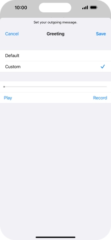 Press Play to play back your greeting.