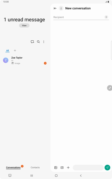 Press the search field and key in the first letters of the recipient's name. Press the search field and key in the first letters of the recipient's name.