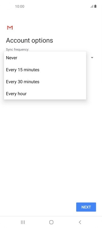 Press the required setting. Press the required setting.