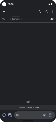 Press the send icon when you've finished your text message.