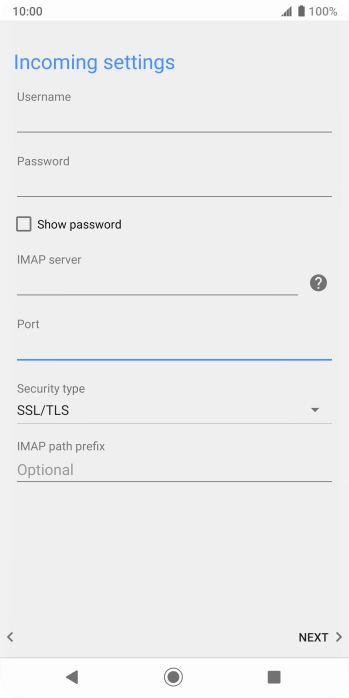 Press the drop down list below 'Security type'. Press the drop down list below 'Security type'.