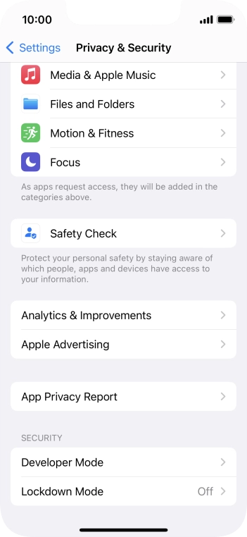 Press App Privacy Report.