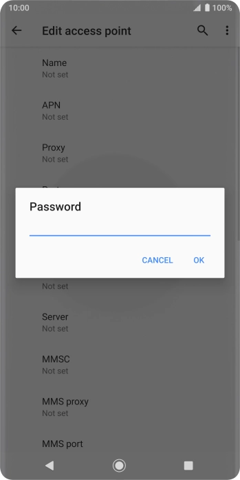 Key in password and press OK. Key in password and press OK.