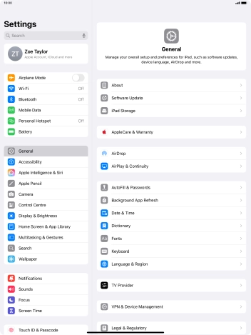 Press Mobile Data.