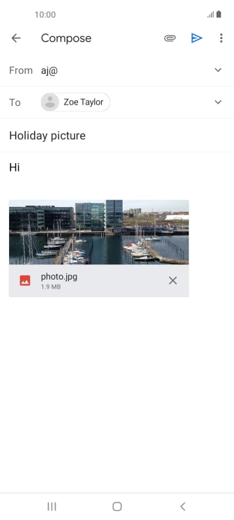 Press the send icon when you've finished your email. Press the send icon when you've finished your email.