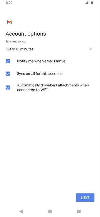 If this screen is displayed, you email account has been recognised and set up automatically. Follow the instructions on the screen to key in more information and finish setting up your phone. If this screen is displayed, you email account has been recognised and set up automatically. Follow the instructions on the screen to key in more information and finish setting up your phone.