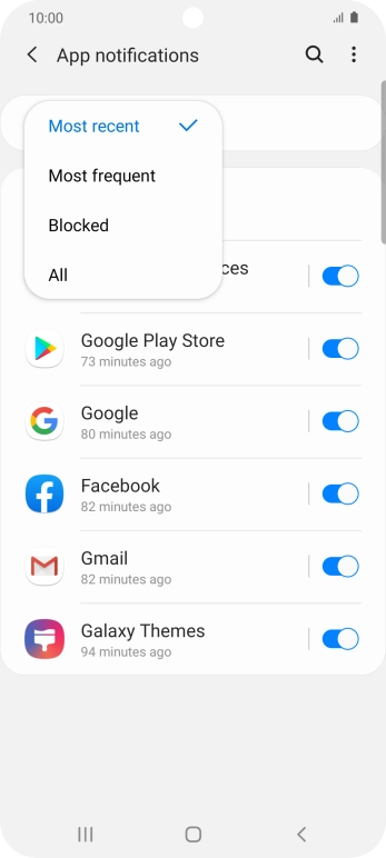 Press the required setting. Press the required setting.