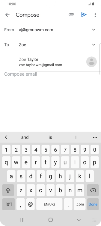 Press the required contact. Press the required contact.