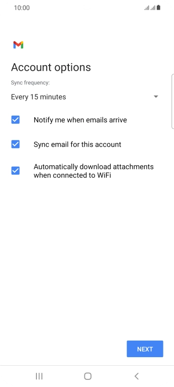 Press the drop down list below 'Sync frequency:'. Press the drop down list below 'Sync frequency:'.