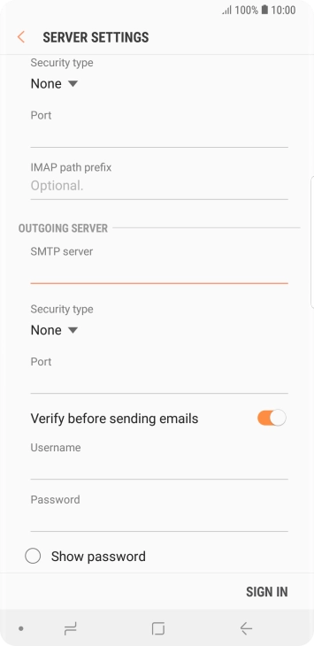 Press the drop down list below 'Security type'. Press the drop down list below 'Security type'.