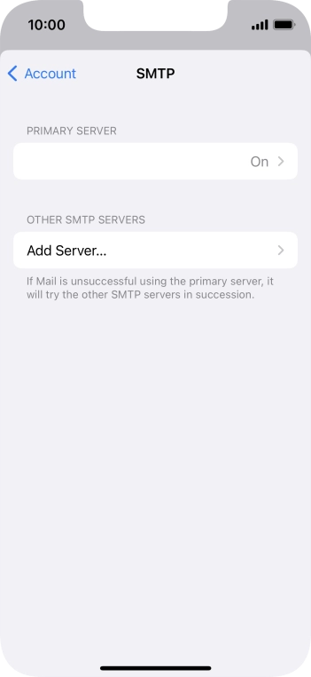 Press the field below 'PRIMARY SERVER'.