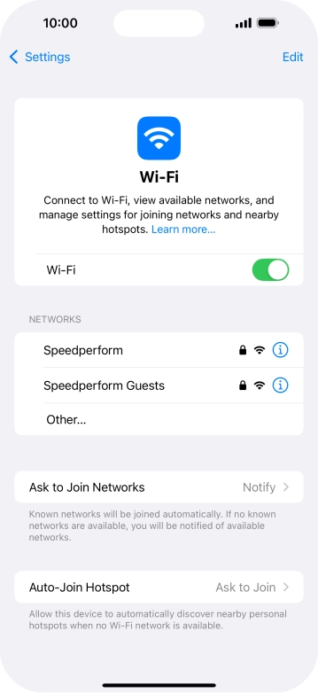 Press the required WiFi network and key in the password for the WiFi network.