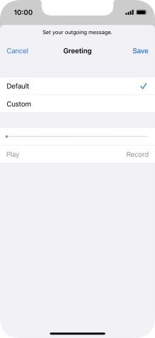 Press Default to select the default greeting.