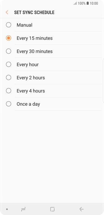 Press the required setting. Press the required setting.