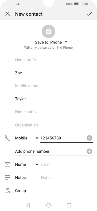 Press the confirm icon.