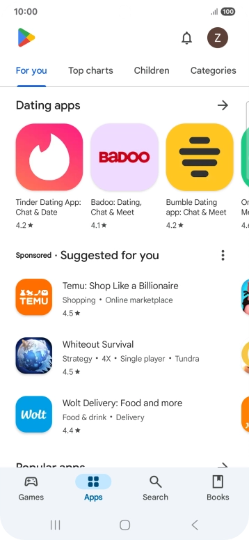 Press the profile icon. Press the profile icon.