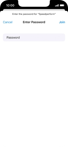 Key in the password for the WiFi network and press Join.