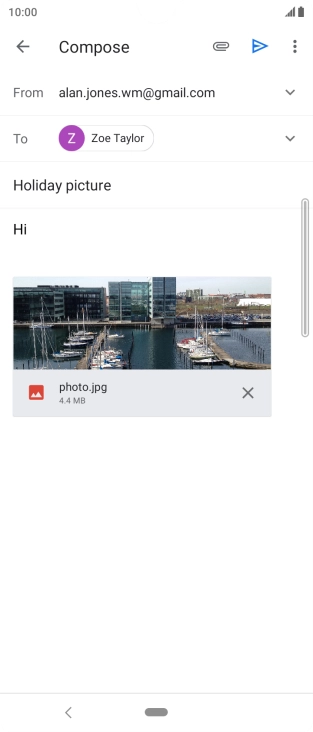 Press the send icon when you've finished your email. Press the send icon when you've finished your email.