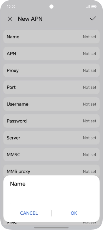 Key in O2 UK Internet and press OK. Key in O2 UK Internet and press OK.